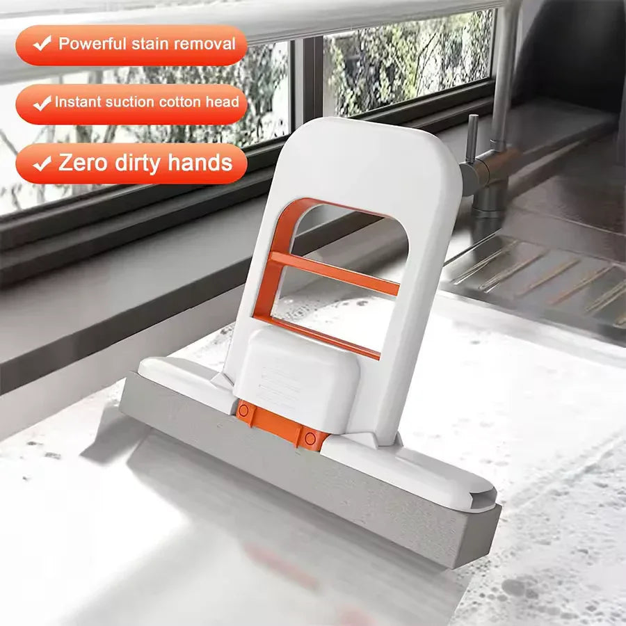 Foldable Mini Mop | Portable Desktop Wet & Dry Cleaning Mop | Self‑Squeezing